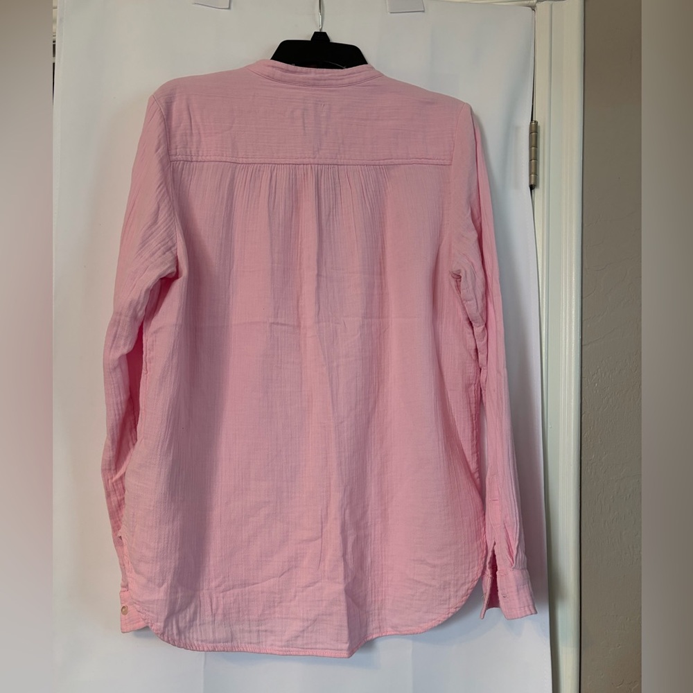 Gap women’s‎ long sleeve pink crinkle gauze blouse size medium tall - Picture 5 of 6